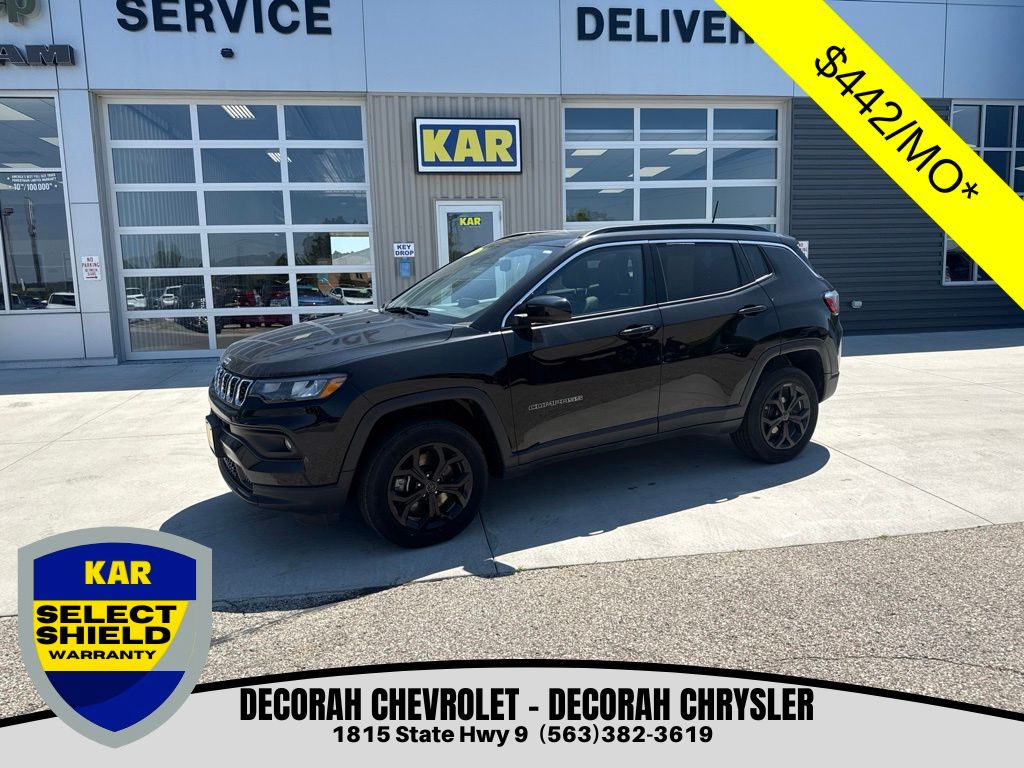 Diamond Black Crystal Pearlcoat 2025 Jeep Compass SUV / Crossover Four-Wheel Drive 8-Speed Automatic