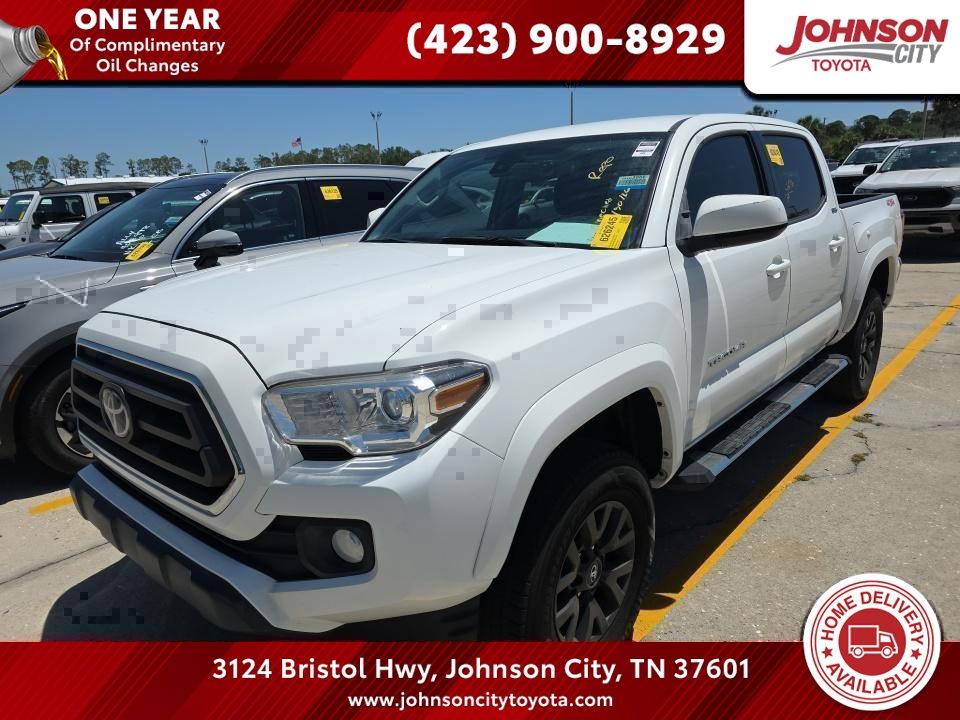 Super White 2020 Toyota Tacoma SR5 V6 Double Cab 4WD Pickup Truck Four-Wheel Drive 6-Speed Automatic