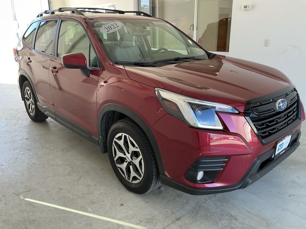 Crimson Red Pearl 2022 Subaru Forester Premium Crossover AWD SUV / Crossover All-Wheel Drive Continuously Variable Transmission