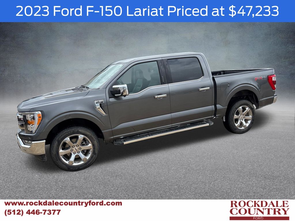 Gray Metallic 2023 Ford F-150 Lariat SuperCrew 4WD Pickup Truck Four-Wheel Drive Automatic