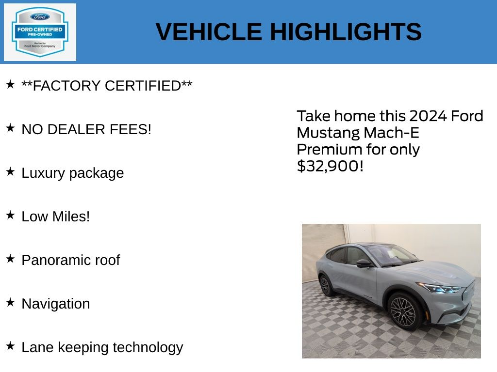 2024 Glacier Gray Metallic TriCoat Ford Mustang Mach-E Premium RWD SUV