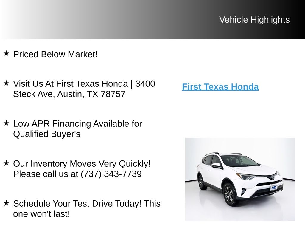 Used Car 2017 Toyota Rav4  Xle For Sale Under $20,000 In Austin, Texas