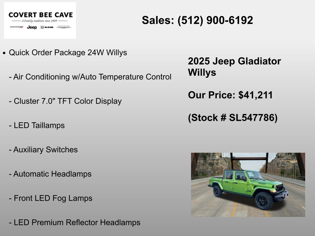 New Car 2025 Jeep Gladiator  For Sale Under $50,000 In Austin, Texas