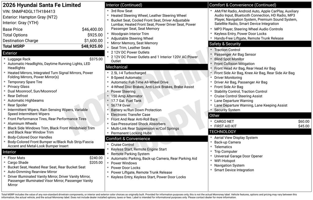 New 2026 Gray Hyundai Limited image 29
