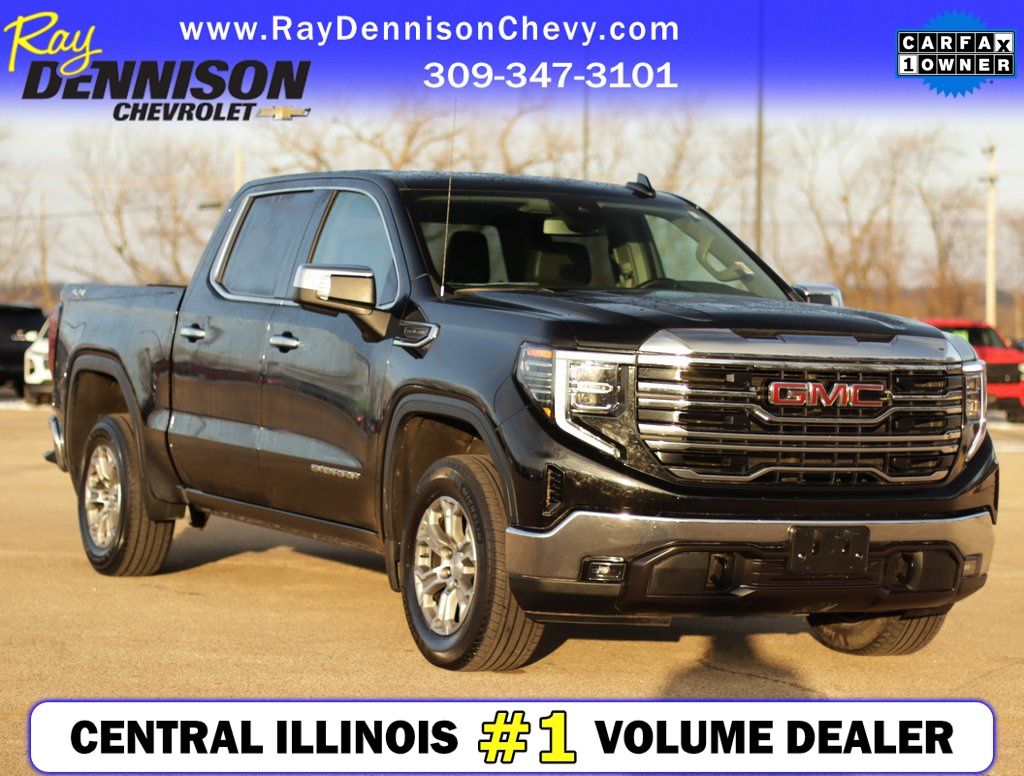 Onyx Black 2025 GMC Sierra 1500 SLT Crew Cab 4WD Pickup Truck Four-Wheel Drive Automatic