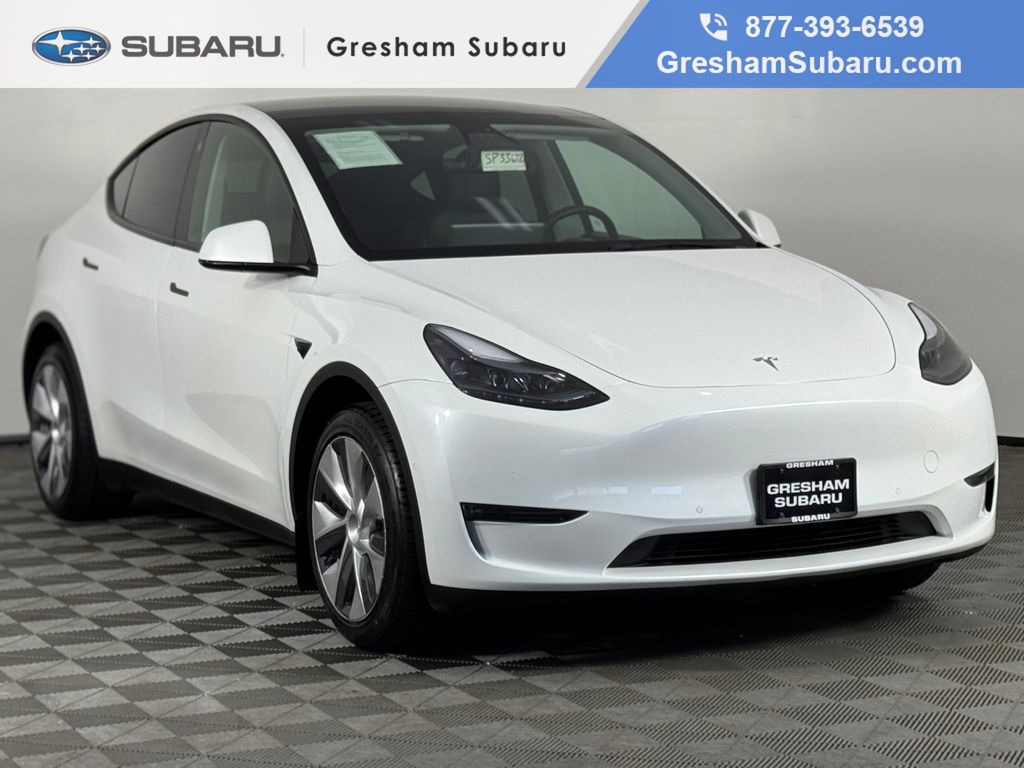 Pearl White Multi-Coat 2021 Tesla Model Y Long Range AWD SUV / Crossover All-Wheel Drive 1-Speed Automatic
