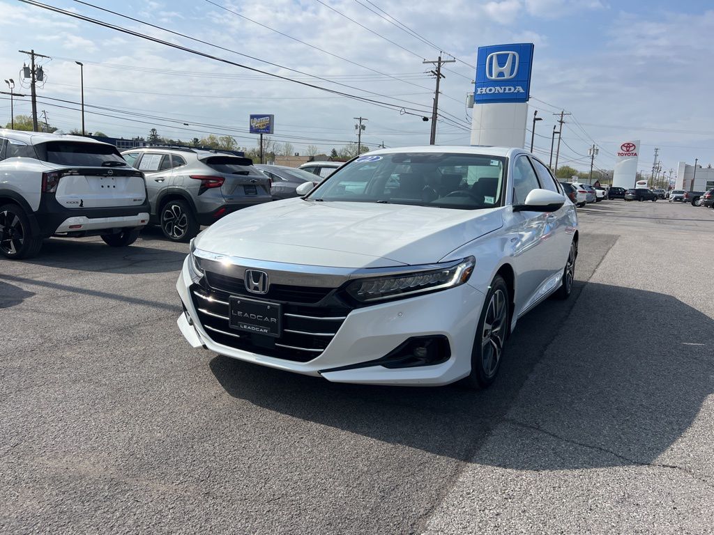 Platinum White Pearl 2022 Honda Accord Hybrid EX-L FWD Sedan Front-Wheel Drive Continuously Variable Transmission