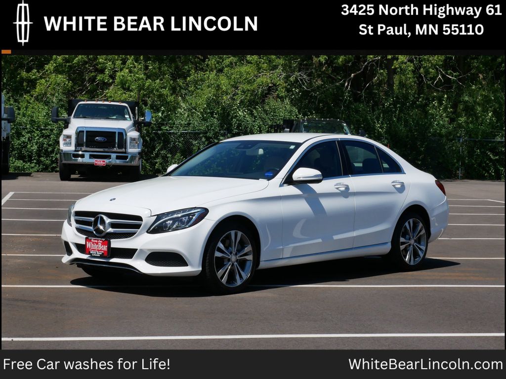 White 2015 Mercedes-Benz C-Class Sedan All-Wheel Drive 7-Speed Automatic