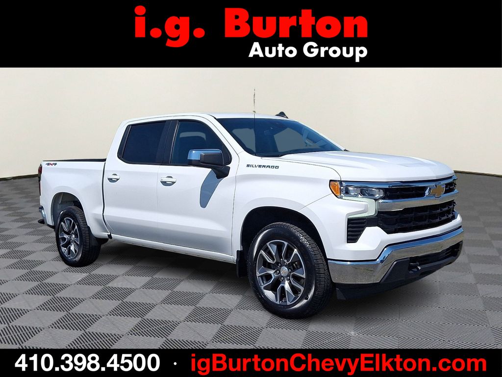 Summit White 2024 Chevrolet Silverado 1500 LT Crew Cab 4WD Pickup Truck Four-Wheel Drive 8-Speed Automatic