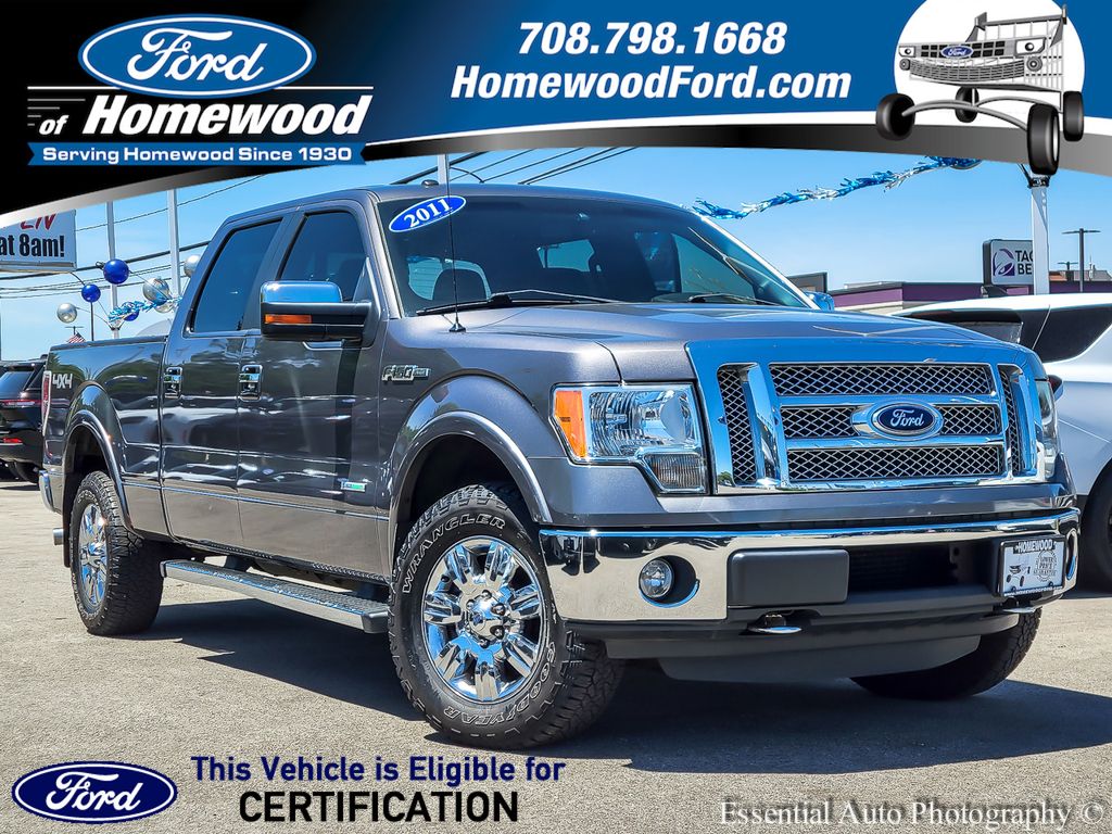 Sterling Gray Metallic 2011 Ford F-150 Lariat SuperCrew 4WD Pickup Truck Four-Wheel Drive 6-Speed Automatic