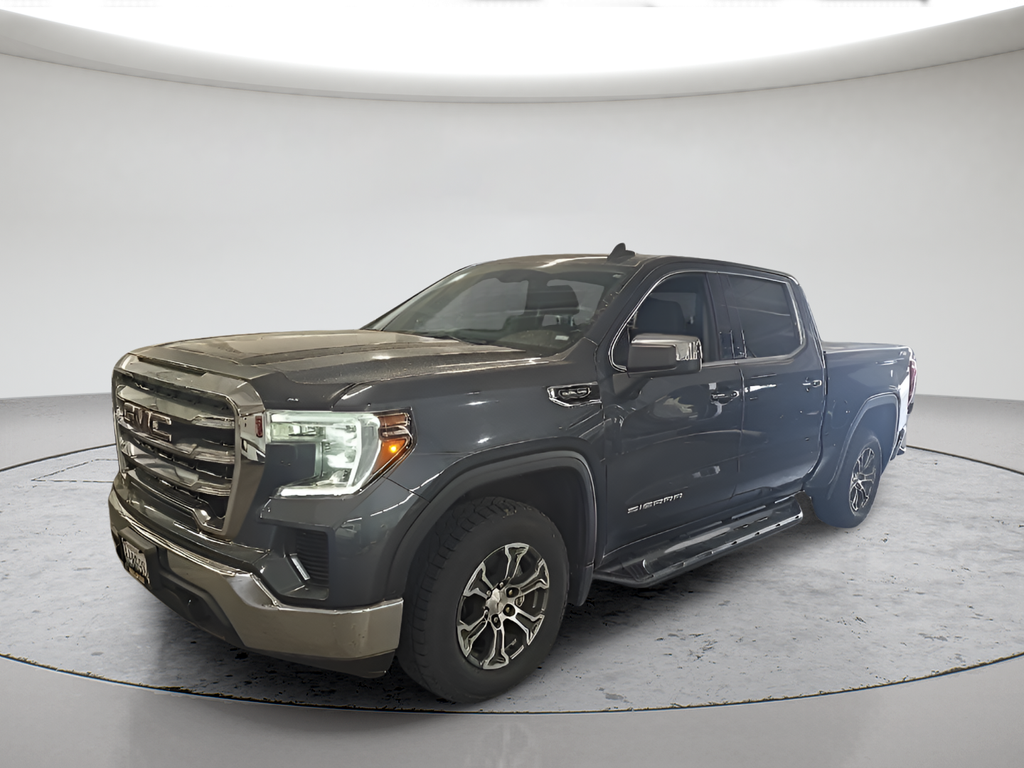 Gray (Dark Sky Metallic) 2019 GMC Sierra 1500 SLE Crew Cab 4WD Pickup Truck Four-Wheel Drive 8-Speed Automatic