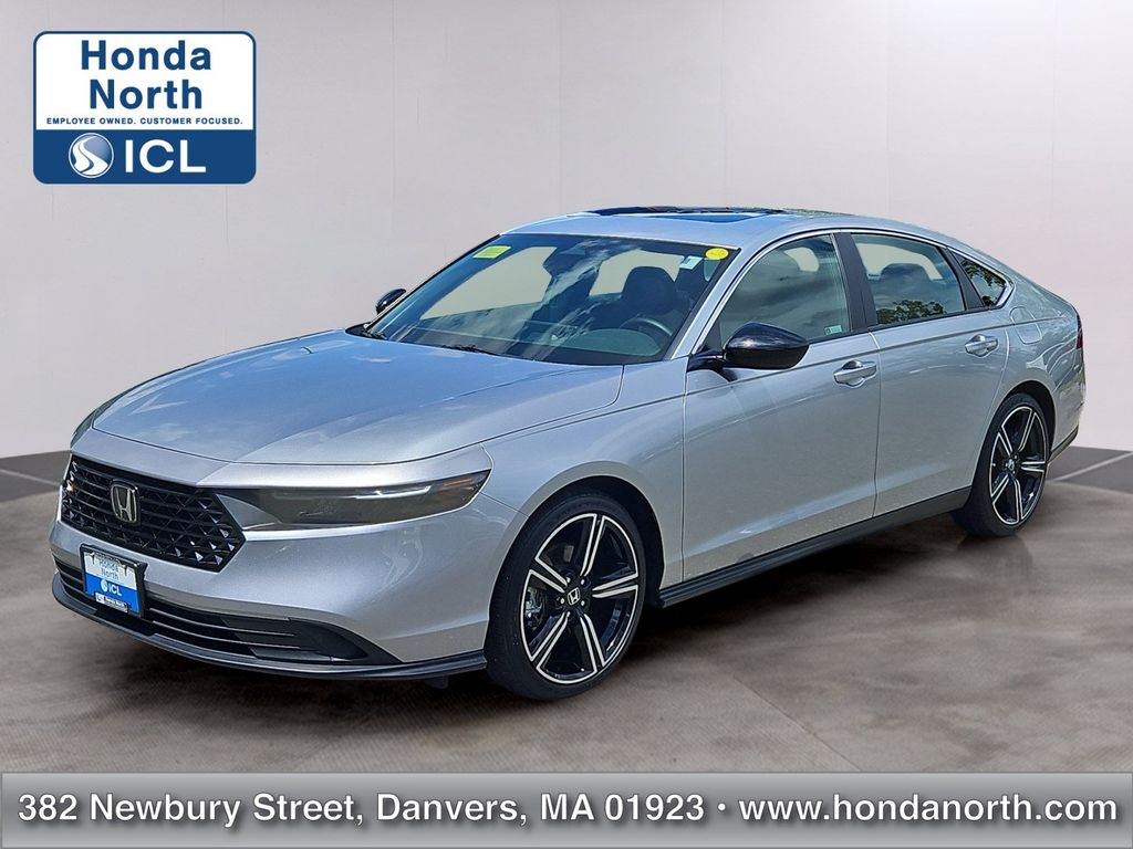 Silver 2024 Honda Accord Hybrid Sedan Front-Wheel Drive Continuously Variable Transmission