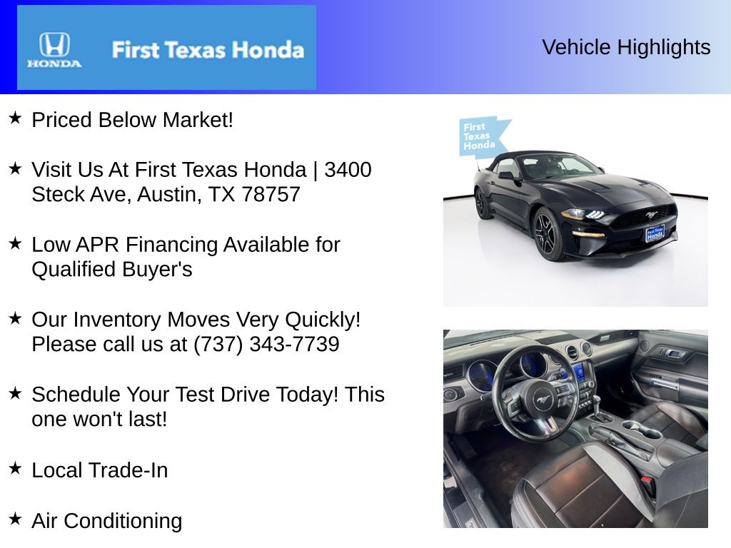 Used Car 2023 Ford Mustang  Ecoboost Premium For Sale Under $30,000 In Austin, Texas
