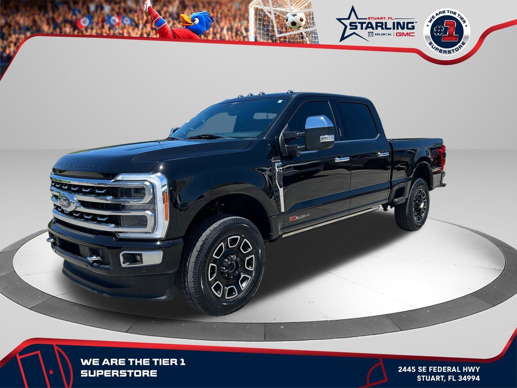 Agate Black Metallic 2023 Ford F-250 Super Duty Platinum Crew Cab 4WD Pickup Truck Four-Wheel Drive Automatic
