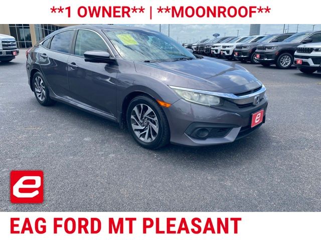 Gray (Modern Steel Metallic) 2018 Honda Civic Sedan Front-Wheel Drive Continuously Variable Transmission