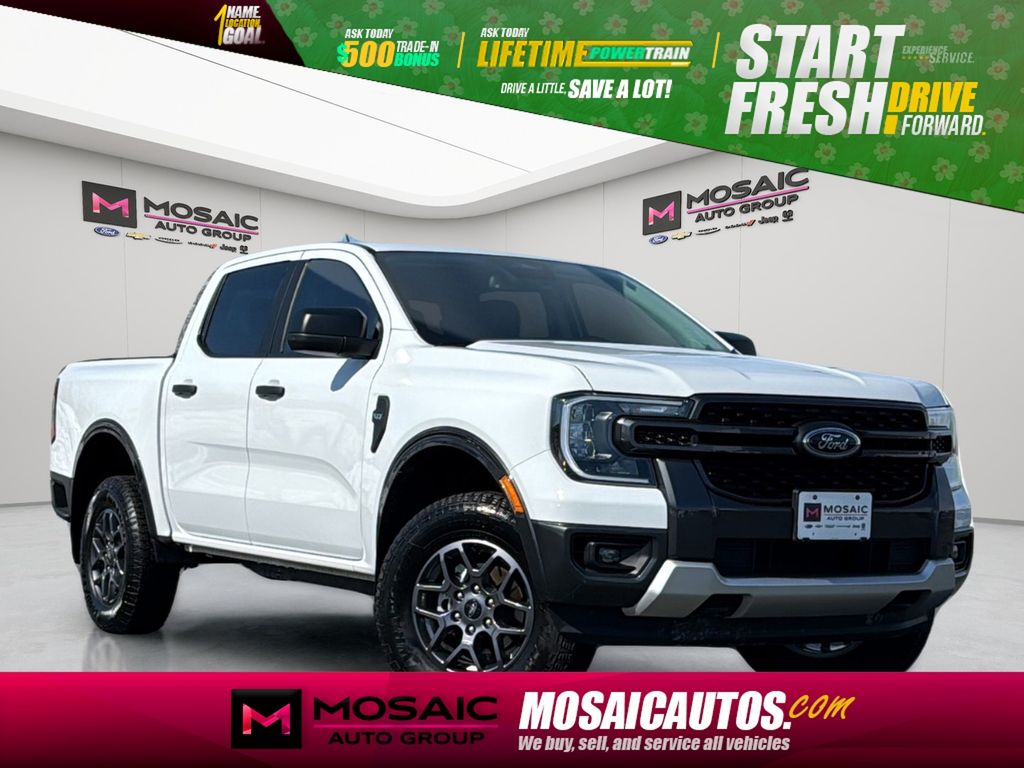 Oxford White 2024 Ford Ranger XLT SuperCrew 4WD Pickup Truck Four-Wheel Drive Automatic