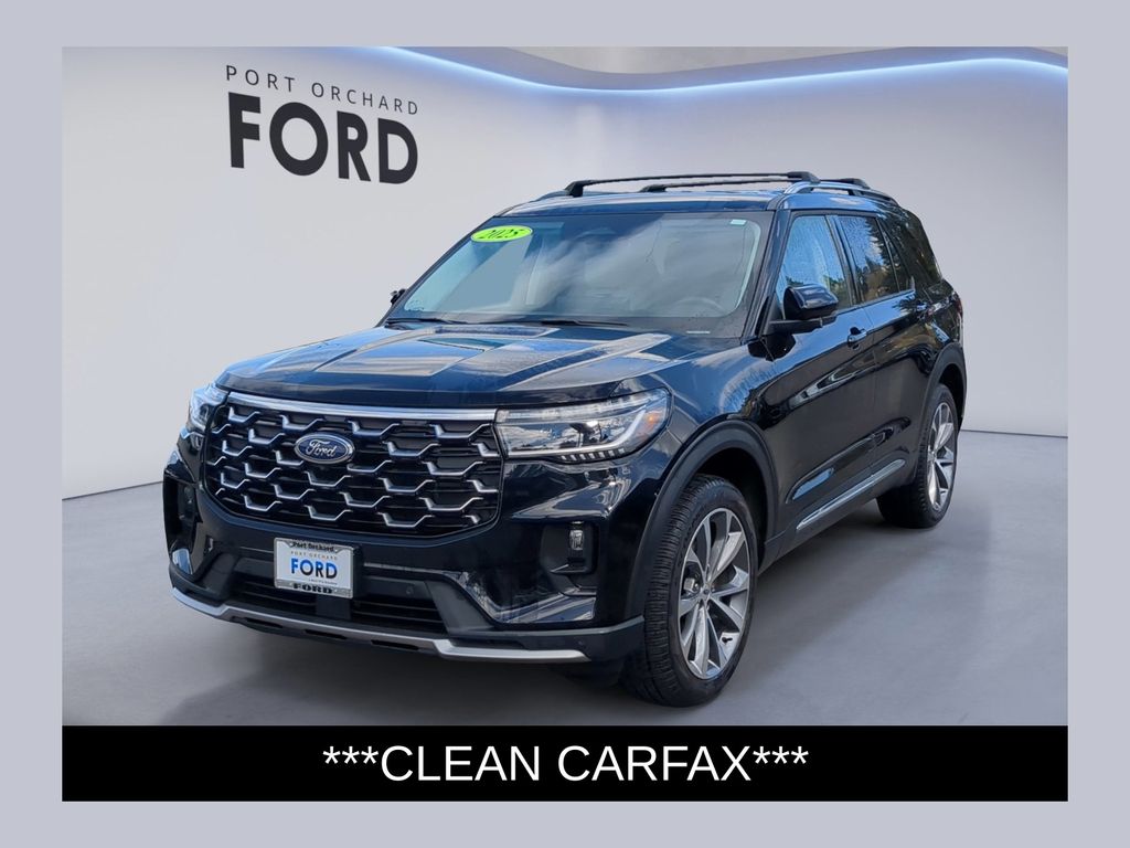 Agate Black Metallic 2025 Ford Explorer Platinum AWD SUV / Crossover All-Wheel Drive Automatic