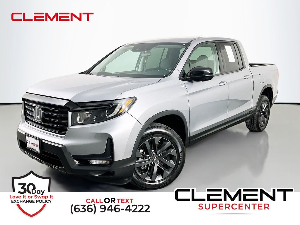 Pacific Pewter Metallic 2023 Honda Ridgeline Sport AWD Pickup Truck All-Wheel Drive 9-Speed Automatic
