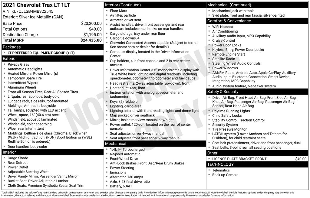 Used 2021 Silver Chevrolet LT image 6