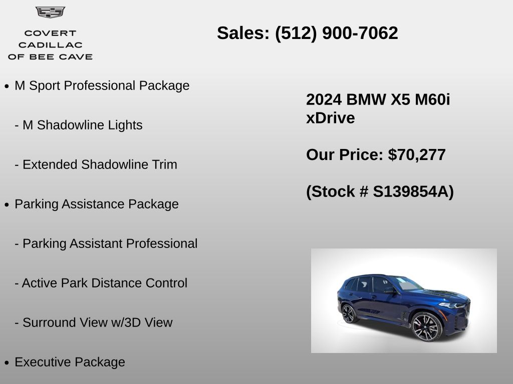 Used Car 2024 Bmw X5  M60i For Sale Under $80,000 In Austin, Texas