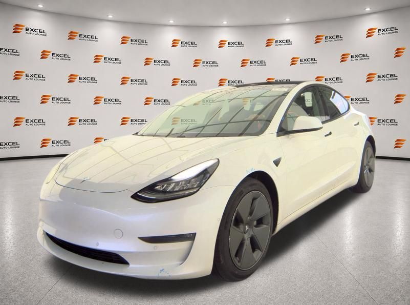 White 2021 Tesla Model 3 Sedan All-Wheel Drive 1-Speed Automatic