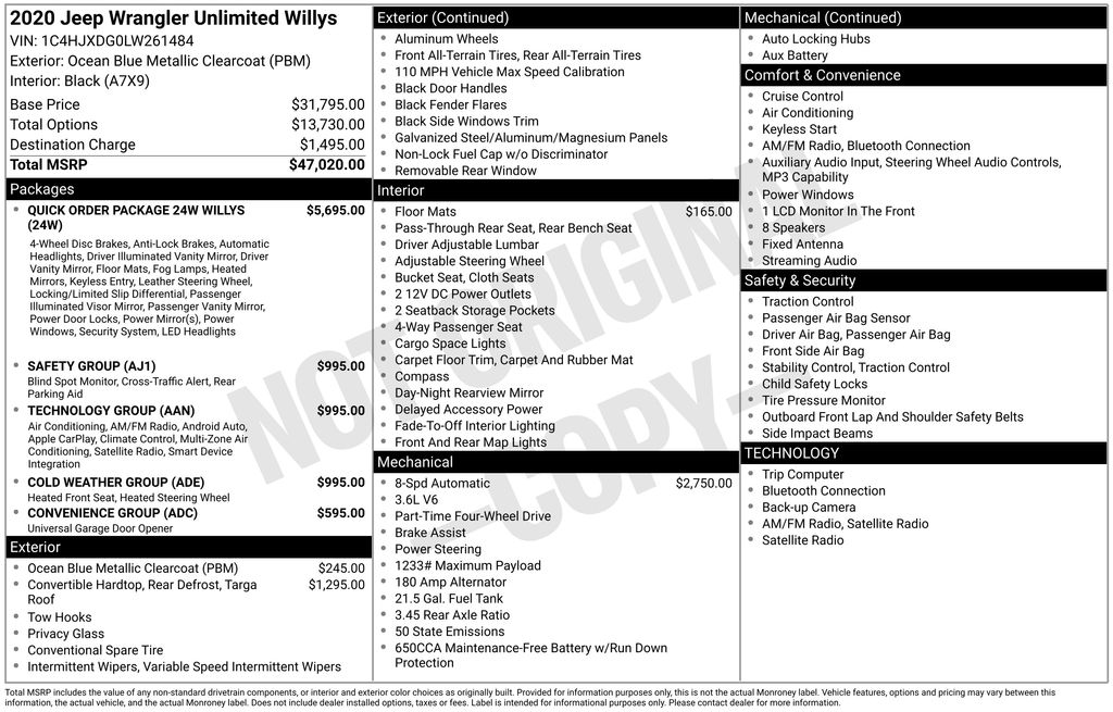 2020 Jeep Wrangler Unlimited Willys 4x4