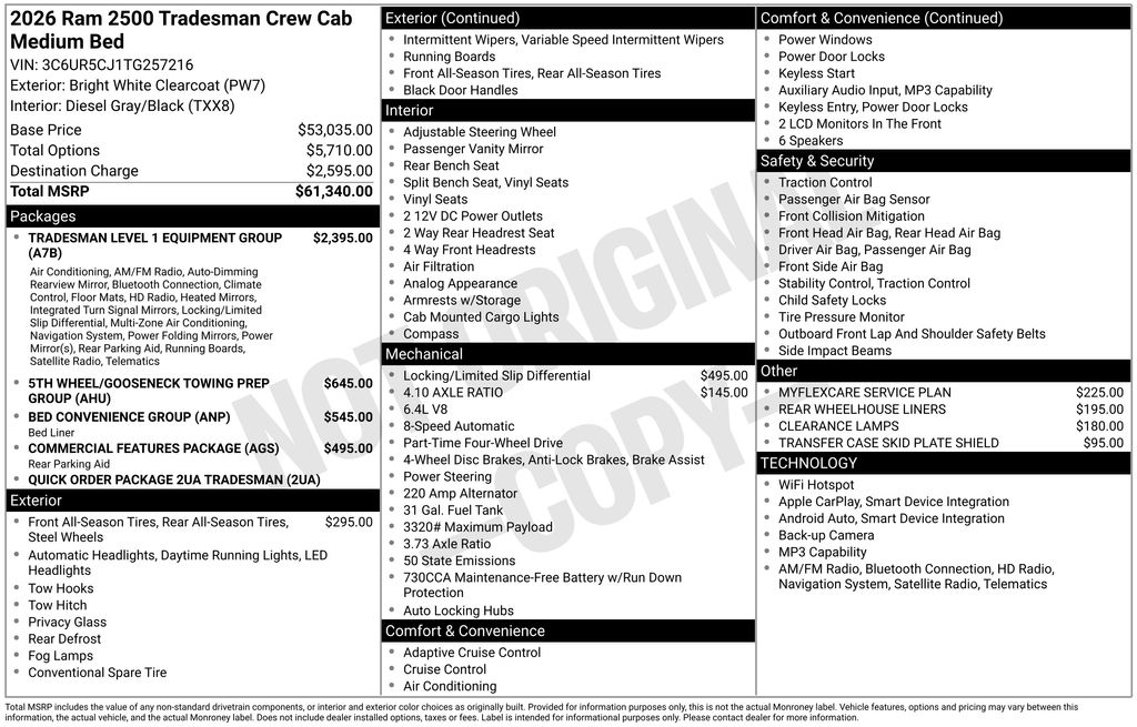 2026 RAM Ram 2500 Pickup Tradesman's photo