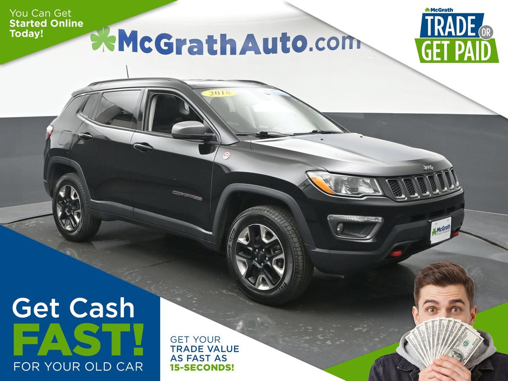 Diamond Black Crystal Pearlcoat 2018 Jeep Compass SUV / Crossover Four-Wheel Drive 9-Speed Automatic