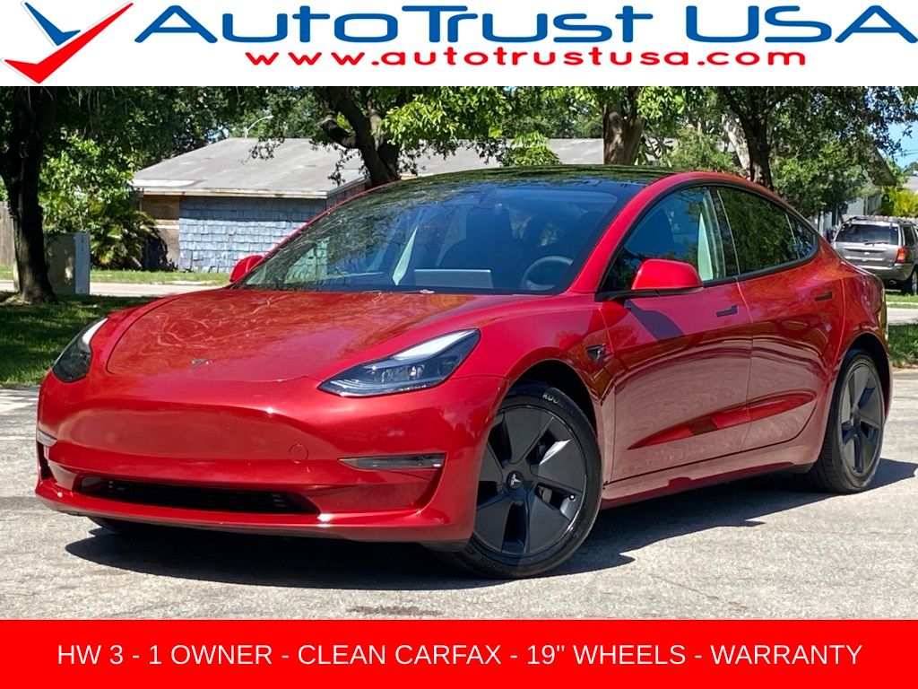 Red Multi-Coat 2023 Tesla Model 3 Sedan Rear-Wheel Drive 1-Speed Automatic