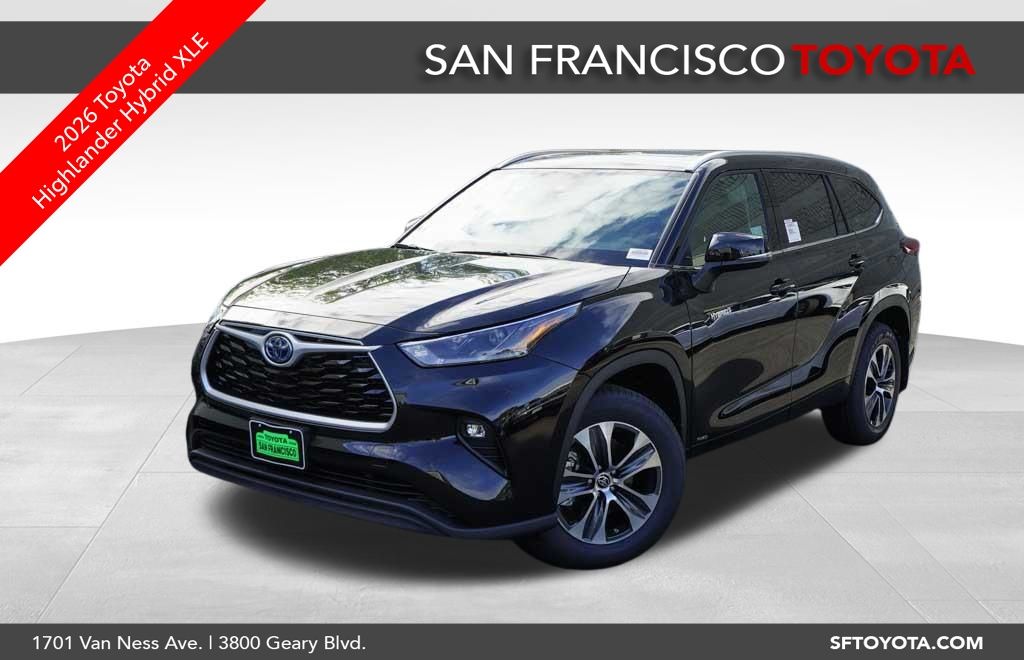 Black 2026 Toyota Highlander Hybrid XLE AWD SUV / Crossover All-Wheel Drive Continuously Variable Transmission