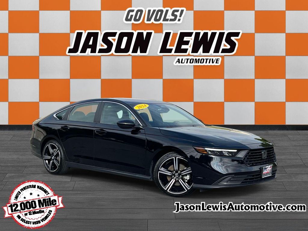 Crystal Black Pearl 2024 Honda Accord Hybrid Sedan Front-Wheel Drive Continuously Variable Transmission