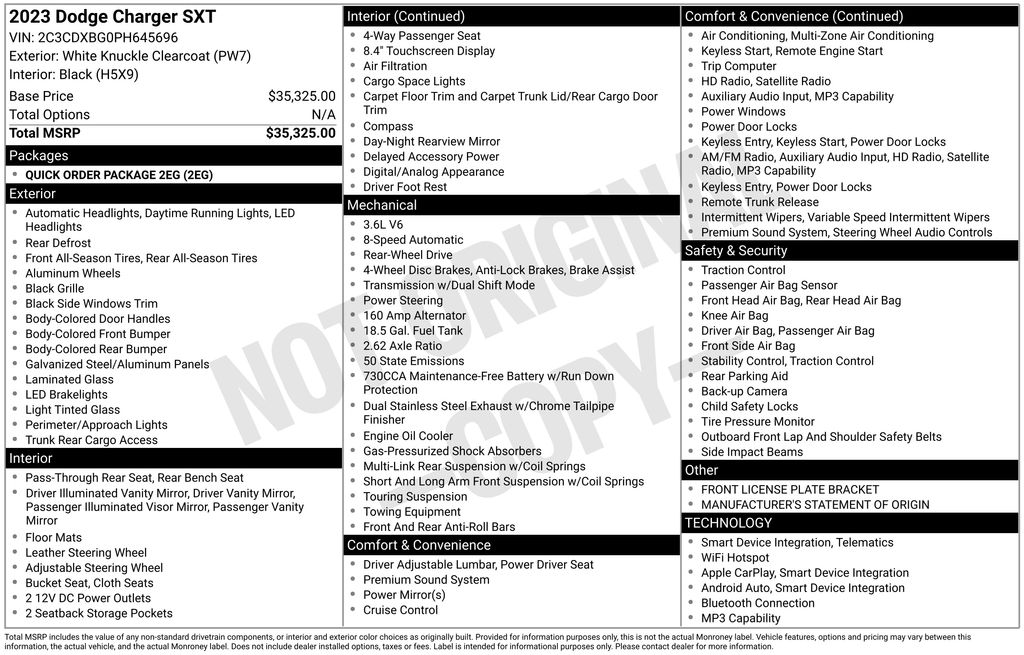 Used Car 2023 Dodge Charger  Sxt For Sale Under $20,000 In Austin, Texas