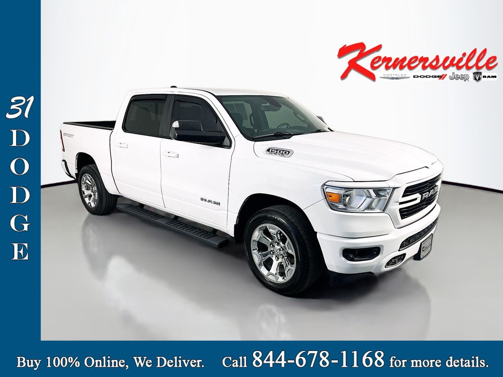 Bright White Clearcoat 2020 RAM 1500 Big Horn Crew Cab 4WD Pickup Truck Four-Wheel Drive 8-Speed Automatic