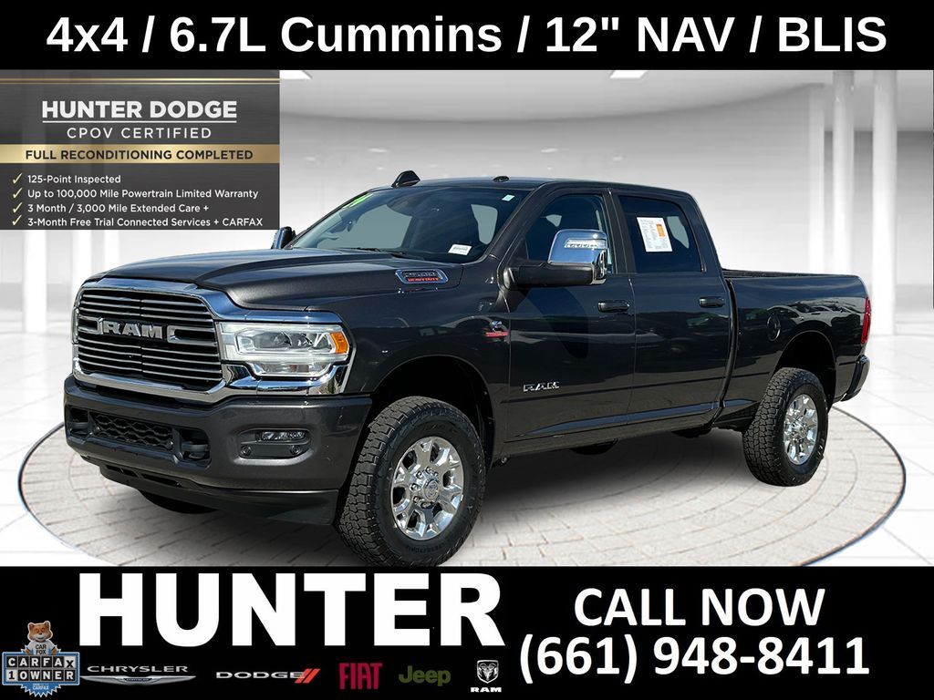 Gray (Granite Crystal Metallic Clearcoat) 2024 RAM 2500 Laramie Crew Cab 4WD Pickup Truck Four-Wheel Drive 6-Speed Automatic