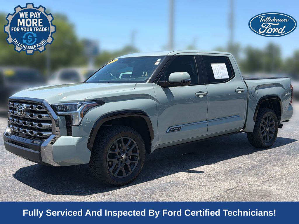 Lunar Rock 2025 Toyota Tundra Platinum CrewMax Cab 4WD Pickup Truck Four-Wheel Drive Automatic