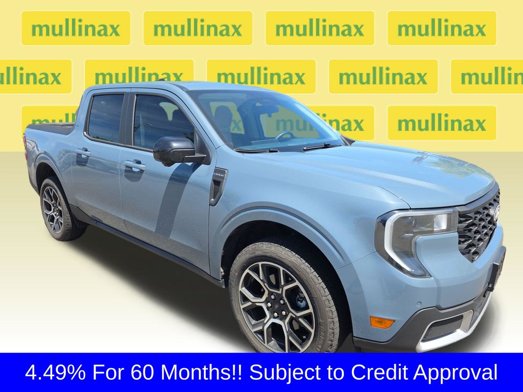 Blue (Azure Gray Metallic Tri-Coat) 2025 Ford Maverick Lariat SuperCrew AWD Pickup Truck All-Wheel Drive 8-Speed Automatic