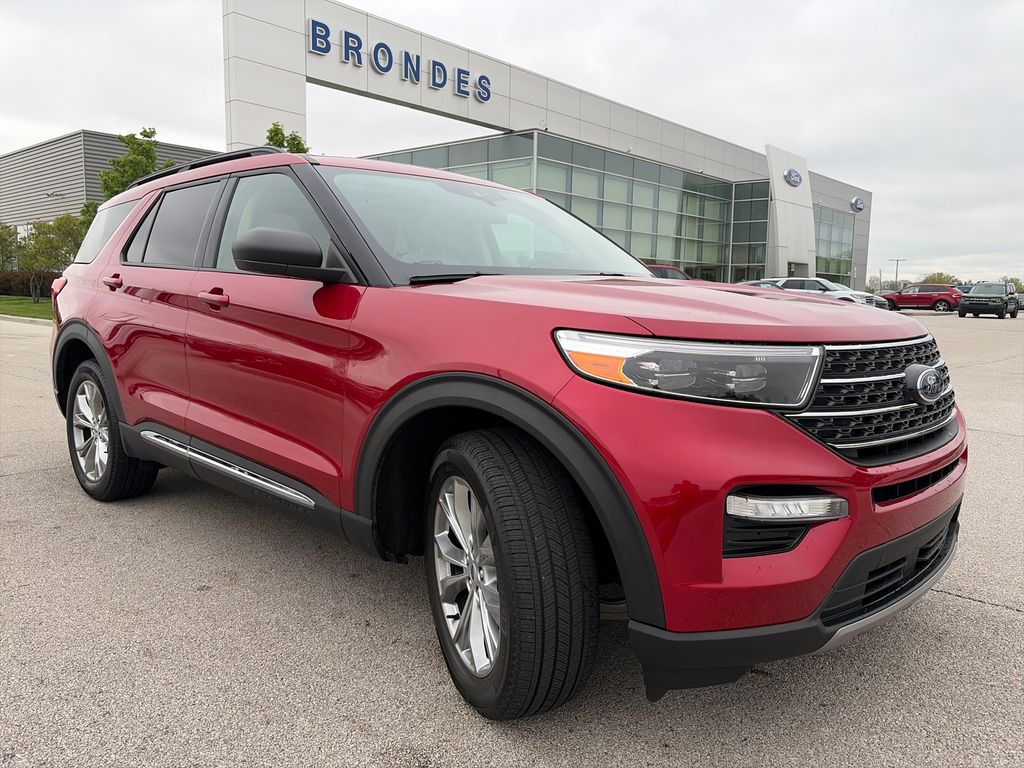 Red Metallic 2023 Ford Explorer SUV / Crossover All-Wheel Drive Automatic