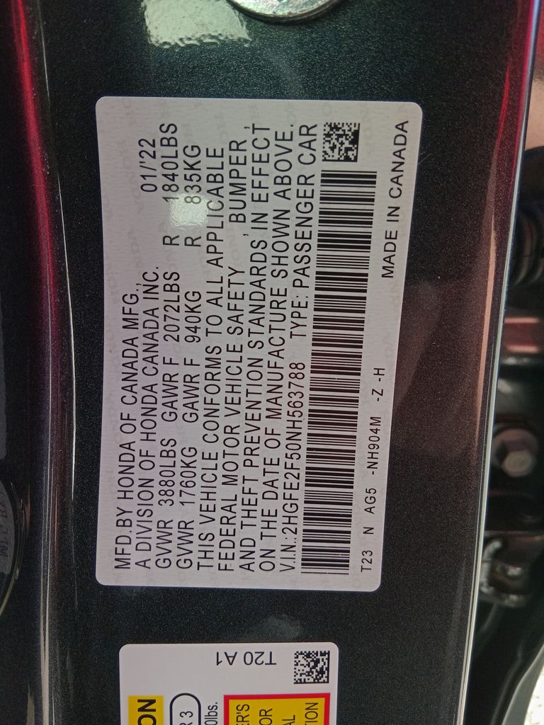 2022 Honda Civic Sedan Sport