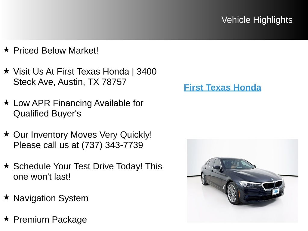Used Car 2020 Bmw 5 Series  540i Xdrive For Sale Under $30,000 In Austin, Texas