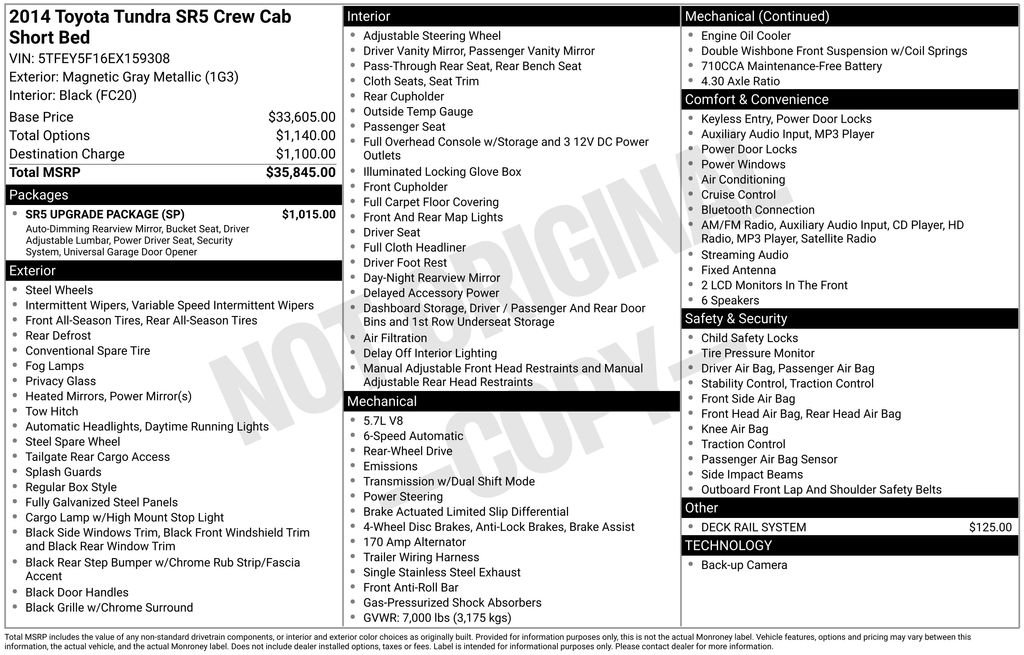 2014 Toyota Tundra SR5 5.7L V8