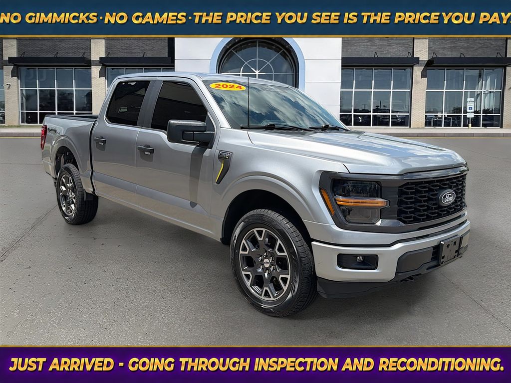 Silver Metallic 2024 Ford F-150 STX SuperCrew 4WD Pickup Truck Four-Wheel Drive Automatic