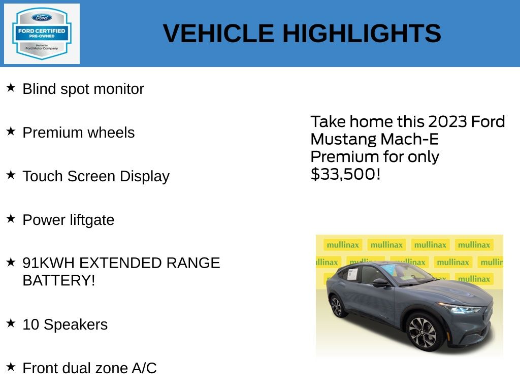 2023 Vapor Blue Metallic Ford Mustang Mach-E Premium RWD SUV