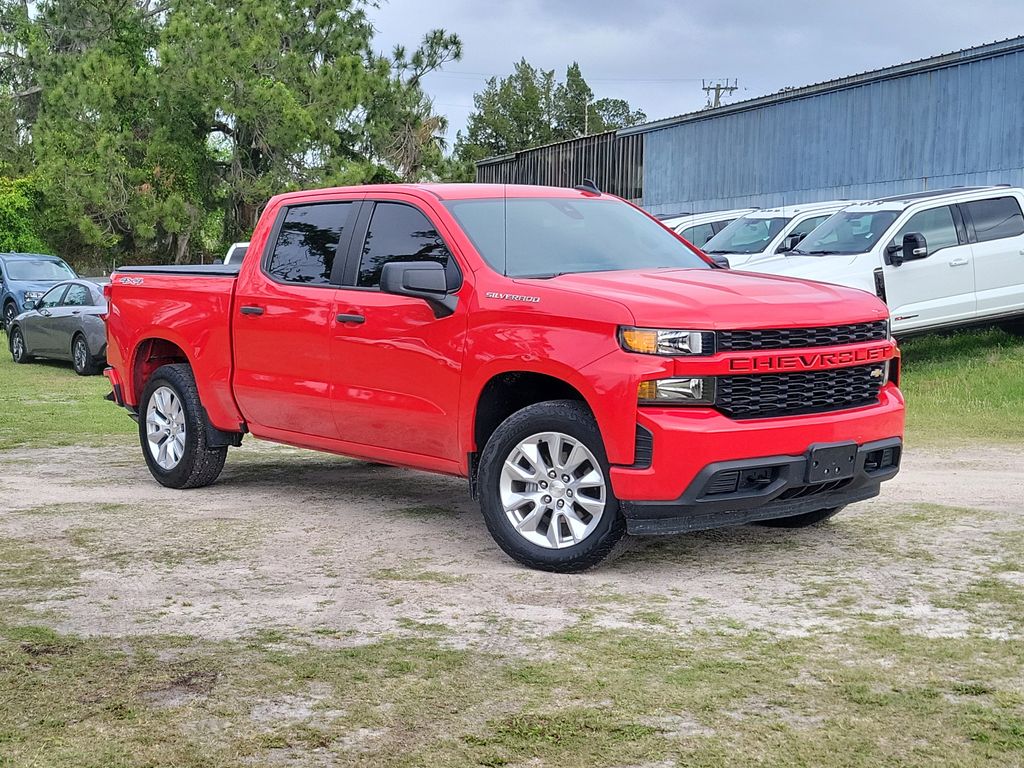 Red Hot 2022 Chevrolet Silverado 1500 Custom Crew Cab 4WD Pickup Truck Four-Wheel Drive 8-Speed Automatic