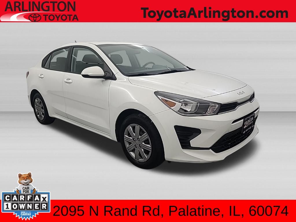 Clear White 2023 Kia Rio Sedan Front-Wheel Drive Continuously Variable Transmission