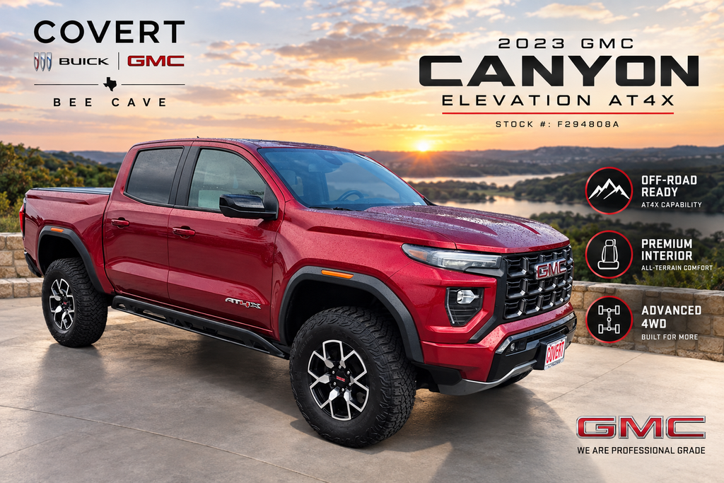 Volcanic Red 2023 GMC Canyon Pickup Truck Four-Wheel Drive 8-Speed Automatic