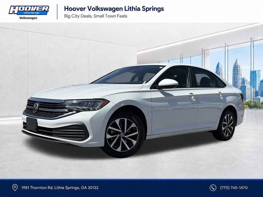 Pure White 2024 Volkswagen Jetta Sedan Front-Wheel Drive 8-Speed Automatic