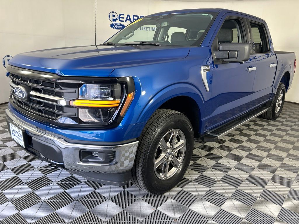 Blue 2024 Ford F-150 Pickup Truck Four-Wheel Drive Automatic