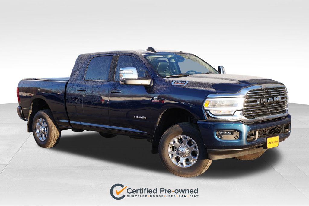 Patriot Blue Pearlcoat 2023 RAM 2500 Laramie Mega Cab 4WD Pickup Truck Four-Wheel Drive 6-Speed Automatic