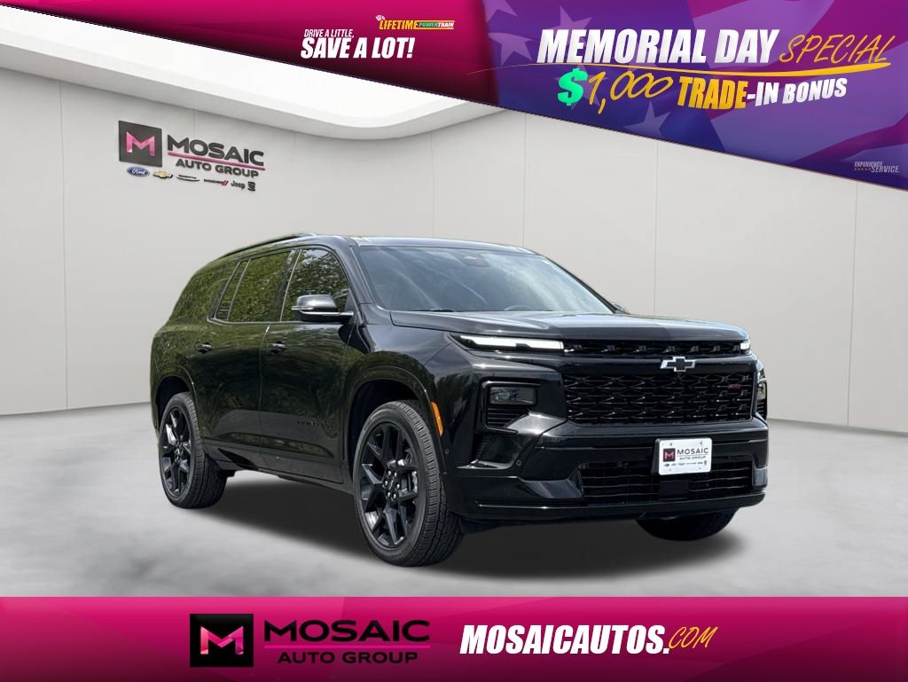 Black 2025 Chevrolet Traverse RS AWD SUV / Crossover Four-Wheel Drive 8-Speed Automatic
