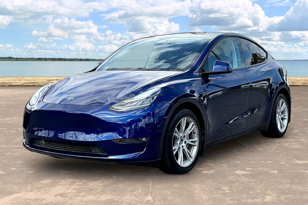 Blue 2021 Tesla Model Y SUV / Crossover All-Wheel Drive 1-Speed Automatic
